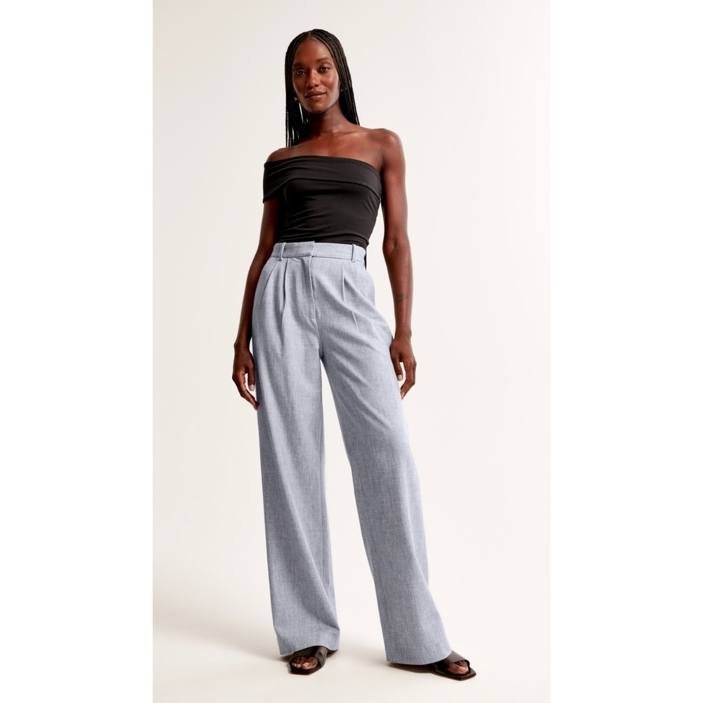 Abercrombie & Fitch Black and Gray Wide Leg Pants